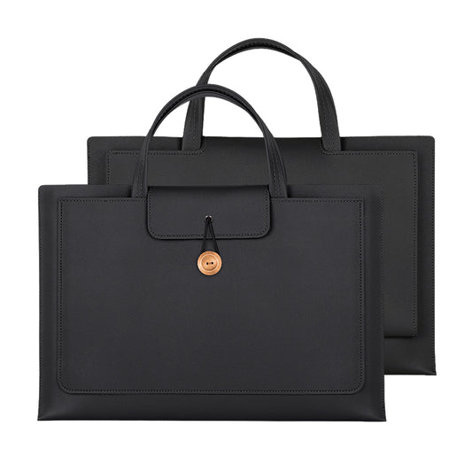 15 / 15.4 / 16 Inch Laptop Carrying Bag Handbag PU Leather Surface Protection Sleeve 3-Layer Notebook Computer Pouch