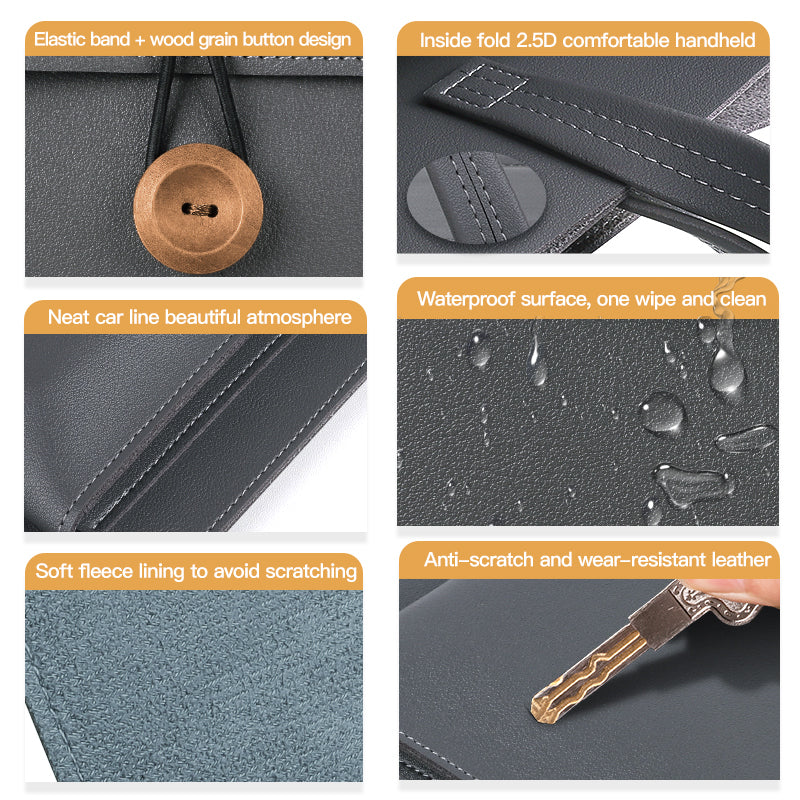 15 / 15.4 / 16 Inch Laptop Carrying Bag Handbag PU Leather Surface Protection Sleeve 3-Layer Notebook Computer Pouch