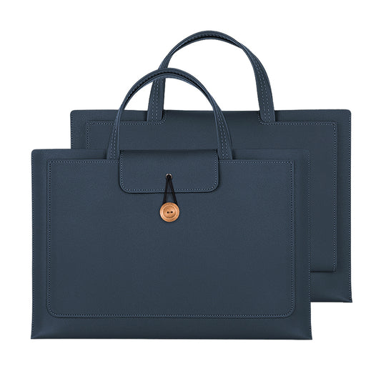 15 / 15.4 / 16 Inch Laptop Carrying Bag Handbag PU Leather Surface Protection Sleeve 3-Layer Notebook Computer Pouch