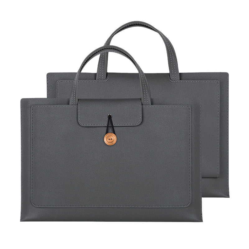 15 / 15.4 / 16 Inch Laptop Carrying Bag Handbag PU Leather Surface Protection Sleeve 3-Layer Notebook Computer Pouch
