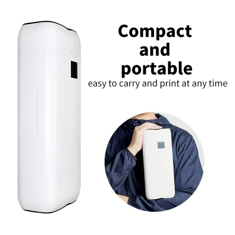 A4 Mini Phone Bluetooth USB Connection Inkless Printer Rechargeable ABS Thermal Photo Printer with 50 Print Papers