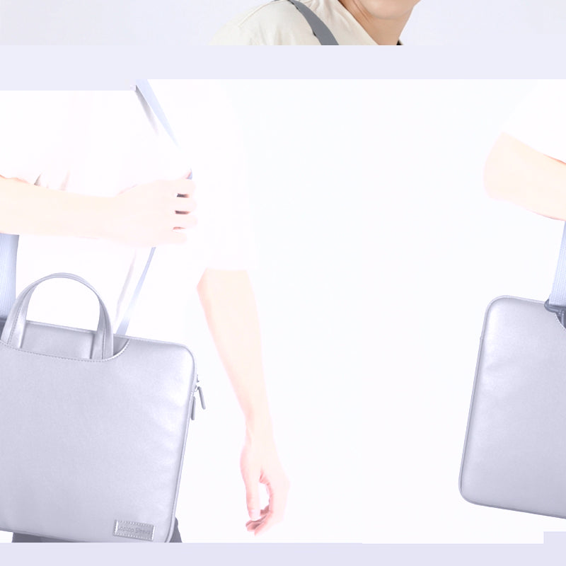 15'' Tablet Sleeve Handbag Shoulder Bag PU Leather Waterproof Computer Cover with Accessories Bag