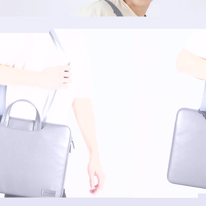 15'' Tablet Sleeve Handbag Shoulder Bag PU Leather Waterproof Computer Cover with Accessories Bag