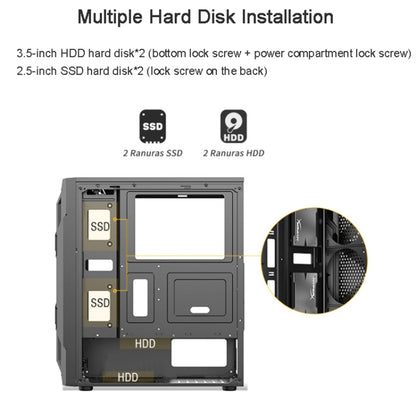 Acrylic Transparent Side Panel ATX PC Case Gaming Computer Case Chassis with 6 Cooling Fan Positions
