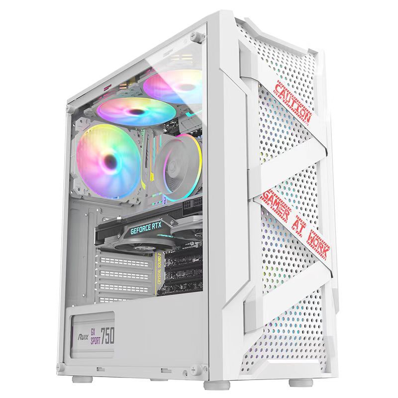 Acrylic Transparent Side Panel ATX PC Case Gaming Computer Case Chassis with 6 Cooling Fan Positions