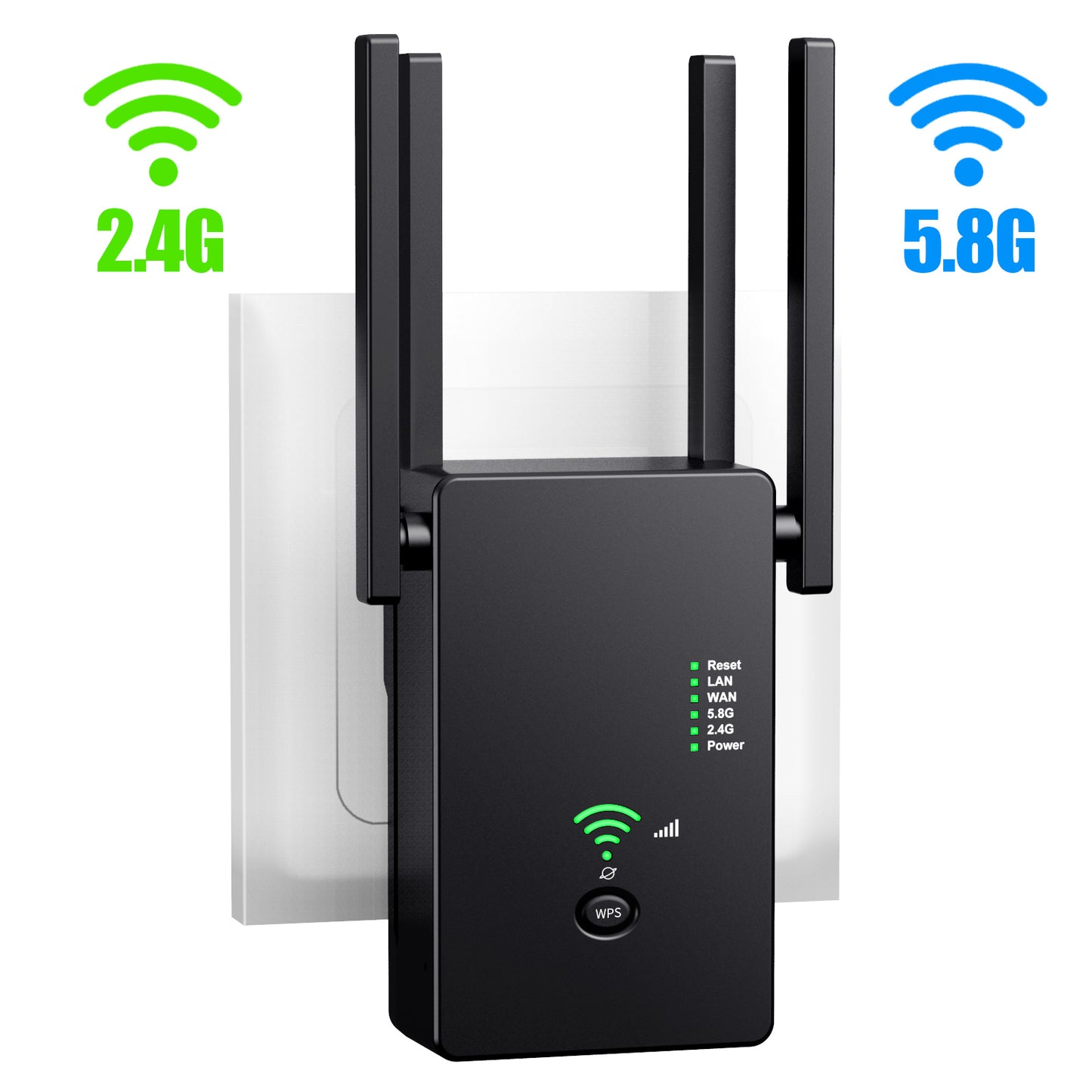U6 1200m Wireless Router Network Extender Wi-Fi Repeater with External Antenna, WiFi Signal Booster
