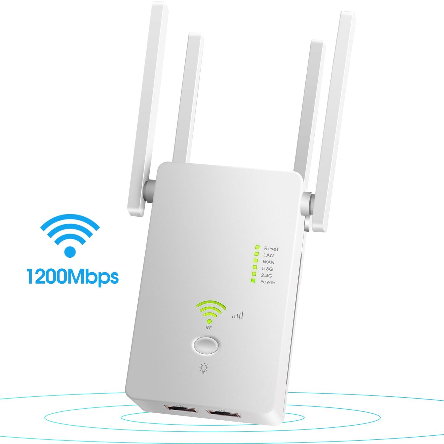 U6 1200m Wireless Router Network Extender Wi-Fi Repeater with External Antenna, WiFi Signal Booster