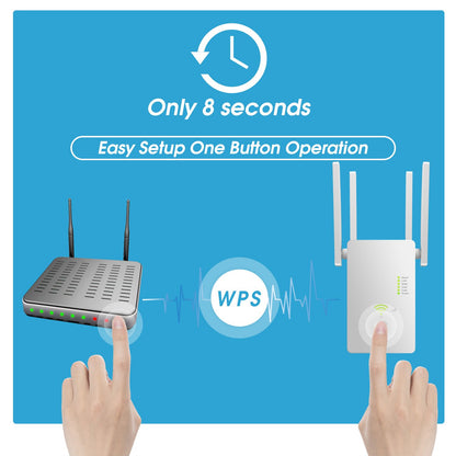 U6 1200m Wireless Router Network Extender Wi-Fi Repeater with External Antenna, WiFi Signal Booster
