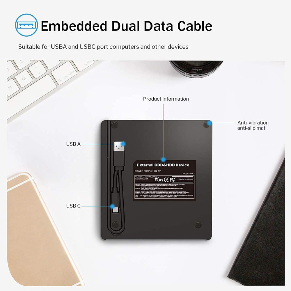BT668 CD Disc Player Readable TF / SD Card USB Multi-Function External Optical Drive Laptop DVD Burner
