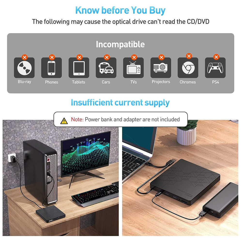 BT668 CD Disc Player Readable TF / SD Card USB Multi-Function External Optical Drive Laptop DVD Burner