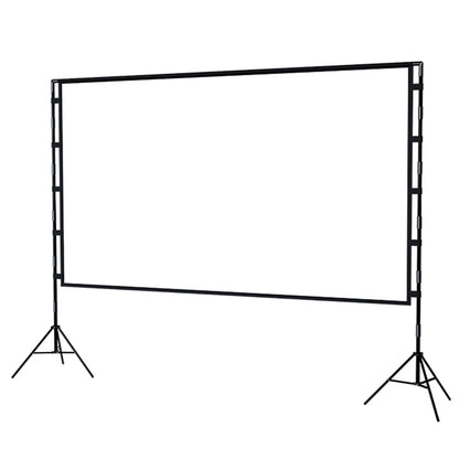 120-Inch 2.65mx1.5m Indoor Outdoor Projection Curtain 16:9 Movie Projector Screen with Stand with Storage Bag
