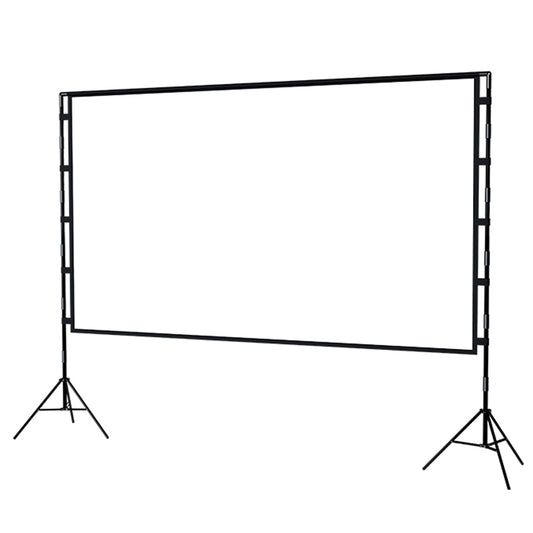 120-Inch 2.65mx1.5m Indoor Outdoor Projection Curtain 16:9 Movie Projector Screen with Stand with Storage Bag