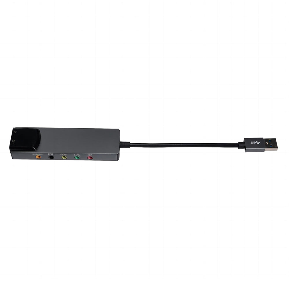 HY-601 6 In 1 USB Multifunction Sound Card USB + 3.5mm Audio + 7.1 Channel / Optical Fiber
