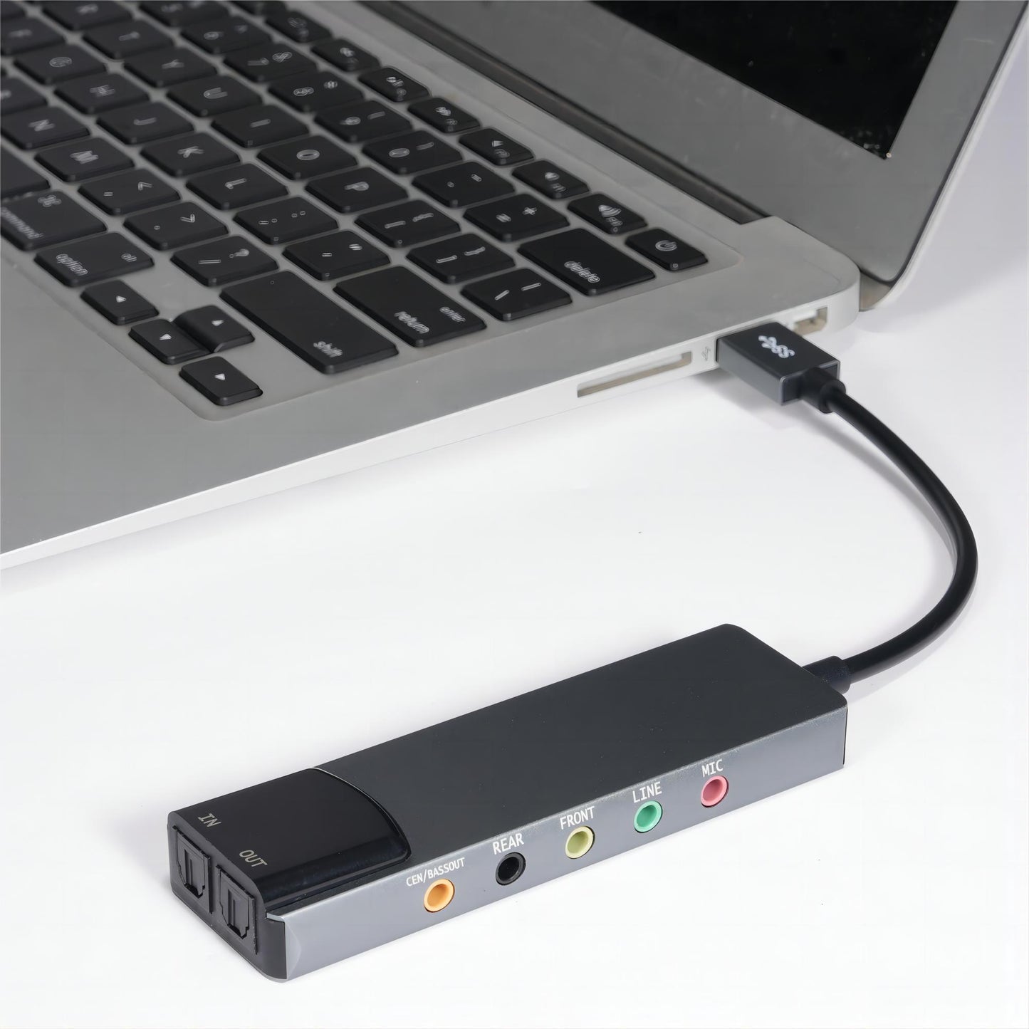 HY-601 6 In 1 USB Multifunction Sound Card USB + 3.5mm Audio + 7.1 Channel / Optical Fiber