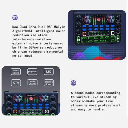 X60 Sound Card Console Desk System Sound Card Mixer for Karaoke Broadcast KTV Singing