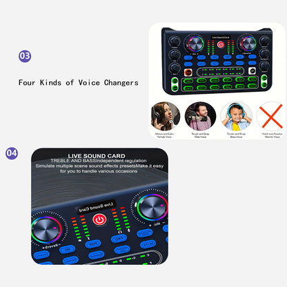 X60 Sound Card Console Desk System Sound Card Mixer for Karaoke Broadcast KTV Singing