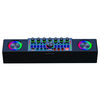 SY8 Outdoor Live Broadcast Sound Card All-in-one Machine Speaker Home Karaoke Stereo Subwoofer with Mic