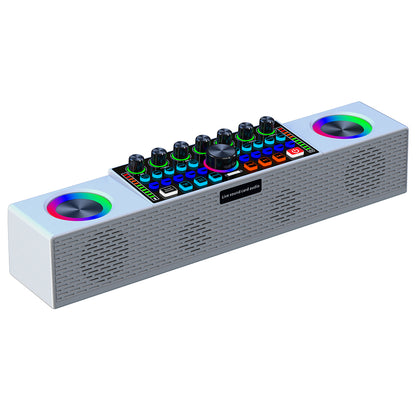 SY8 Outdoor Live Broadcast Sound Card All-in-one Machine Speaker Home Karaoke Stereo Subwoofer with Mic