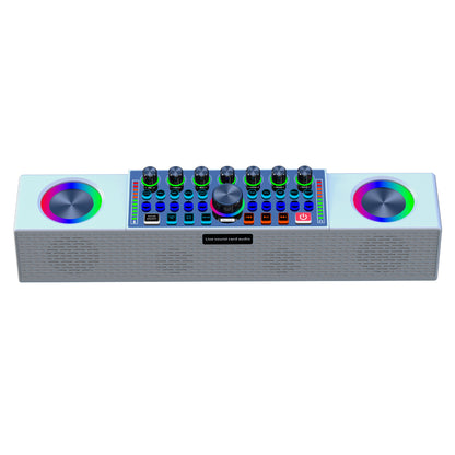 SY8 Outdoor Live Broadcast Sound Card All-in-one Machine Speaker Home Karaoke Stereo Subwoofer with Mic
