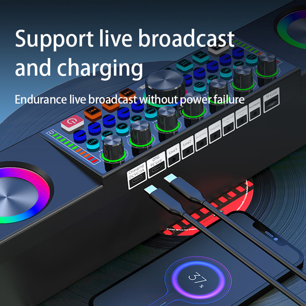 SY8 Outdoor Live Broadcast Sound Card All-in-one Machine Speaker Home Karaoke Stereo Subwoofer with Mic