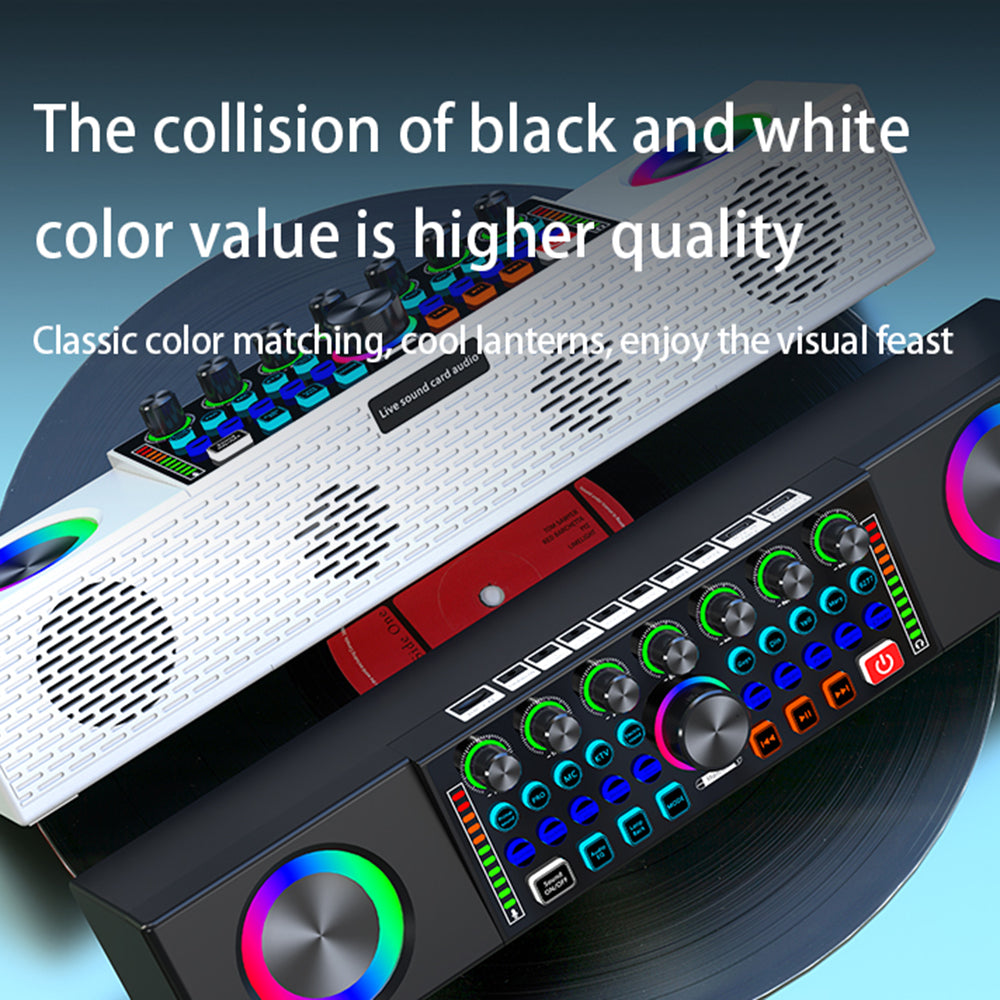SY8 Outdoor Live Broadcast Sound Card All-in-one Machine Speaker Home Karaoke Stereo Subwoofer with Mic