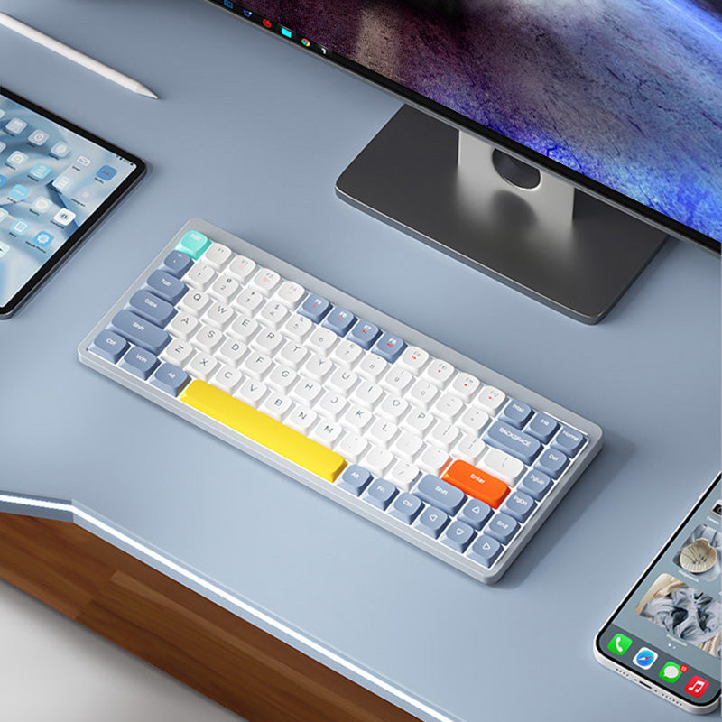 YK75 Rechargeable Bluetooth / Wired / 2.4G Wireless Keyboard Backlit Computer Mechanical Keyboard