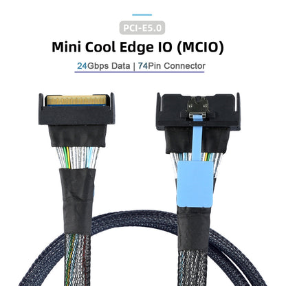 SF-063 50cm MCIO 74Pin Male to SFF-8654 74Pin Male Extension Cable PCI-E 5.0 Mini Cool Edge IO MCIO Cable