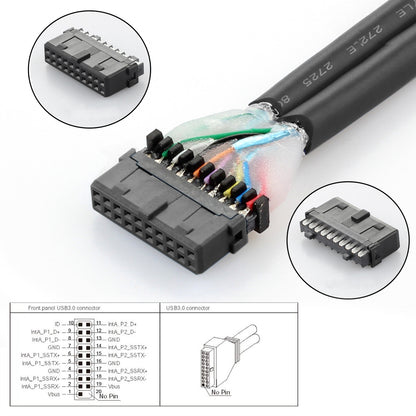 U3-048 PCI-E 1X Express Card to 19Pin 20Pin USB 3.0 Front Panel Header 5Gbps VL805 Adapter