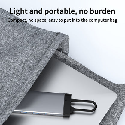 BS6A 6-in-1 Hub USB3.0 x 3 + HD + RJ45 + Type-C PD 100W Fast Charging Docking Station