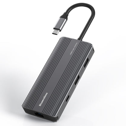 BLUEENDLESS HD805 Type-C Hub 8K@30Hz 8-in-1 Multiport Desktop PC Laptop Adapter USB3.1 Splitter