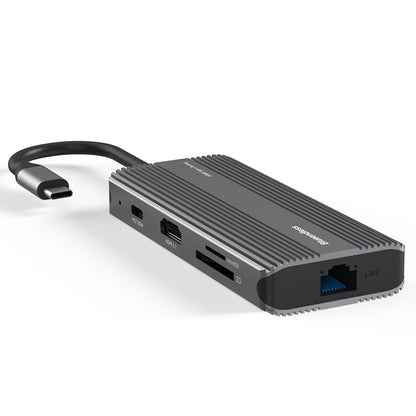 BLUEENDLESS HD805 Type-C Hub 8K@30Hz 8-in-1 Multiport Desktop PC Laptop Adapter USB3.1 Splitter