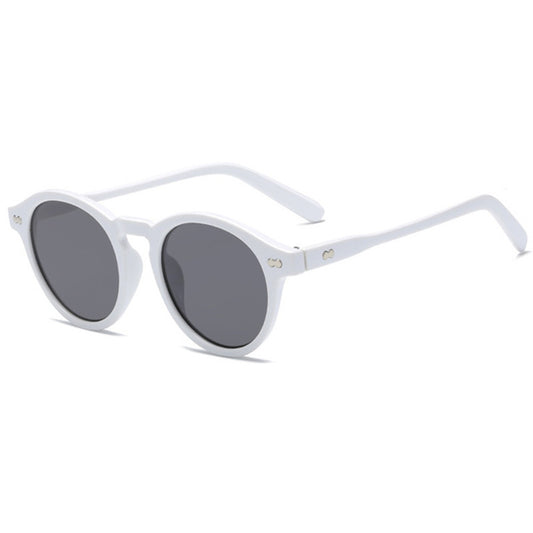 13028 Retro Round Sunglasses Vintage Style Shades Rivet Decor UV Protection Sun Glasses
