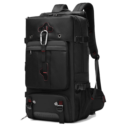 2070 Oxford Cloth+Polyester Waterproof Backpack Hiking Trekking Rucksack with USB Charging Port
