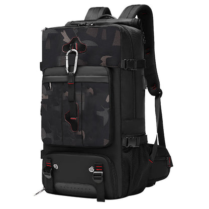 2070 Oxford Cloth+Polyester Waterproof Backpack Hiking Trekking Rucksack with USB Charging Port