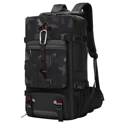 2070 Oxford Cloth+Polyester Waterproof Backpack Hiking Trekking Rucksack with USB Charging Port