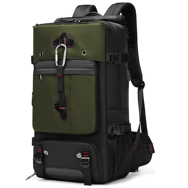 2070 Oxford Cloth+Polyester Waterproof Backpack Hiking Trekking Rucksack with USB Charging Port