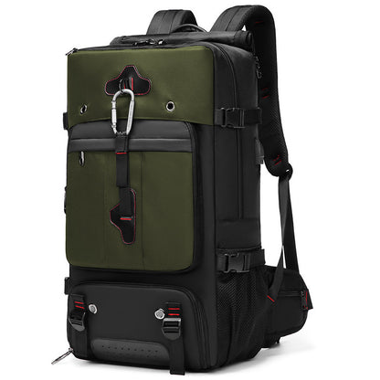 2070 Oxford Cloth+Polyester Waterproof Backpack Hiking Trekking Rucksack with USB Charging Port