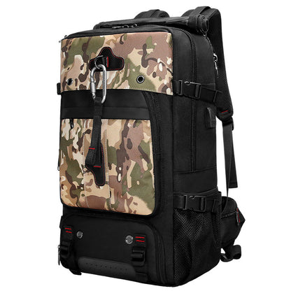 2070 Oxford Cloth+Polyester Waterproof Backpack Hiking Trekking Rucksack with USB Charging Port