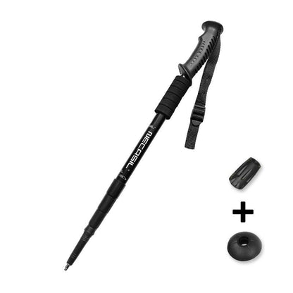 NECASIL G103 Aluminum Alloy Climbing Walking Stick 4 Sections Telescopic Folding Alpenstock Hiking Pole