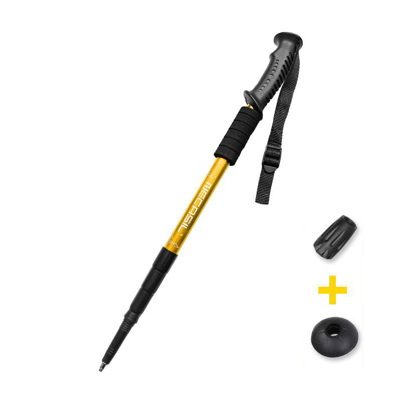 NECASIL G103 Aluminum Alloy Climbing Walking Stick 4 Sections Telescopic Folding Alpenstock Hiking Pole