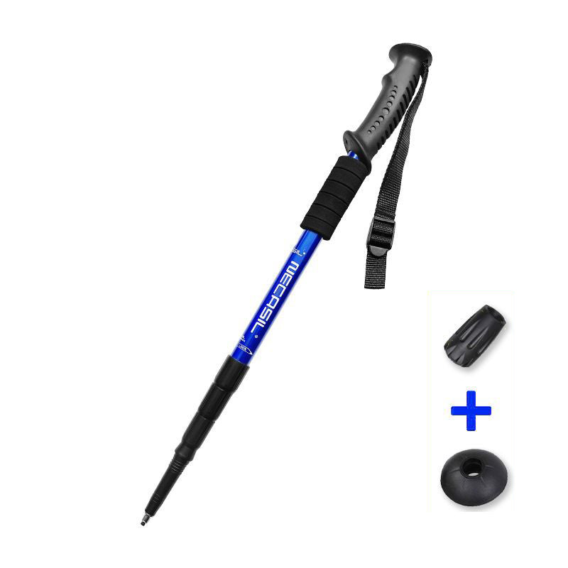 NECASIL G103 Aluminum Alloy Climbing Walking Stick 4 Sections Telescopic Folding Alpenstock Hiking Pole