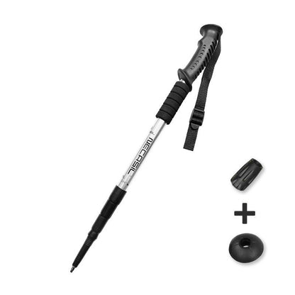 NECASIL G103 Aluminum Alloy Climbing Walking Stick 4 Sections Telescopic Folding Alpenstock Hiking Pole