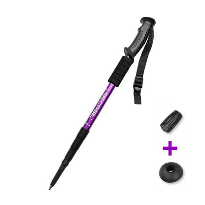 NECASIL G103 Aluminum Alloy Climbing Walking Stick 4 Sections Telescopic Folding Alpenstock Hiking Pole