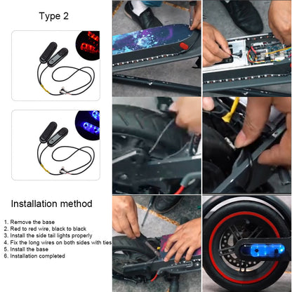 1Pair Side Lights for Xiaomi M365 / Pro / 1s Electric Scooter Dazzle Color Lights Integrated Protective Cover LED Light