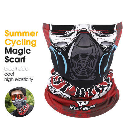 WEST BIKING YP0201393 Summer Sun-proof Magic Scarf Neck Gaiter Breathable Ice Silk Cycling Face Cover