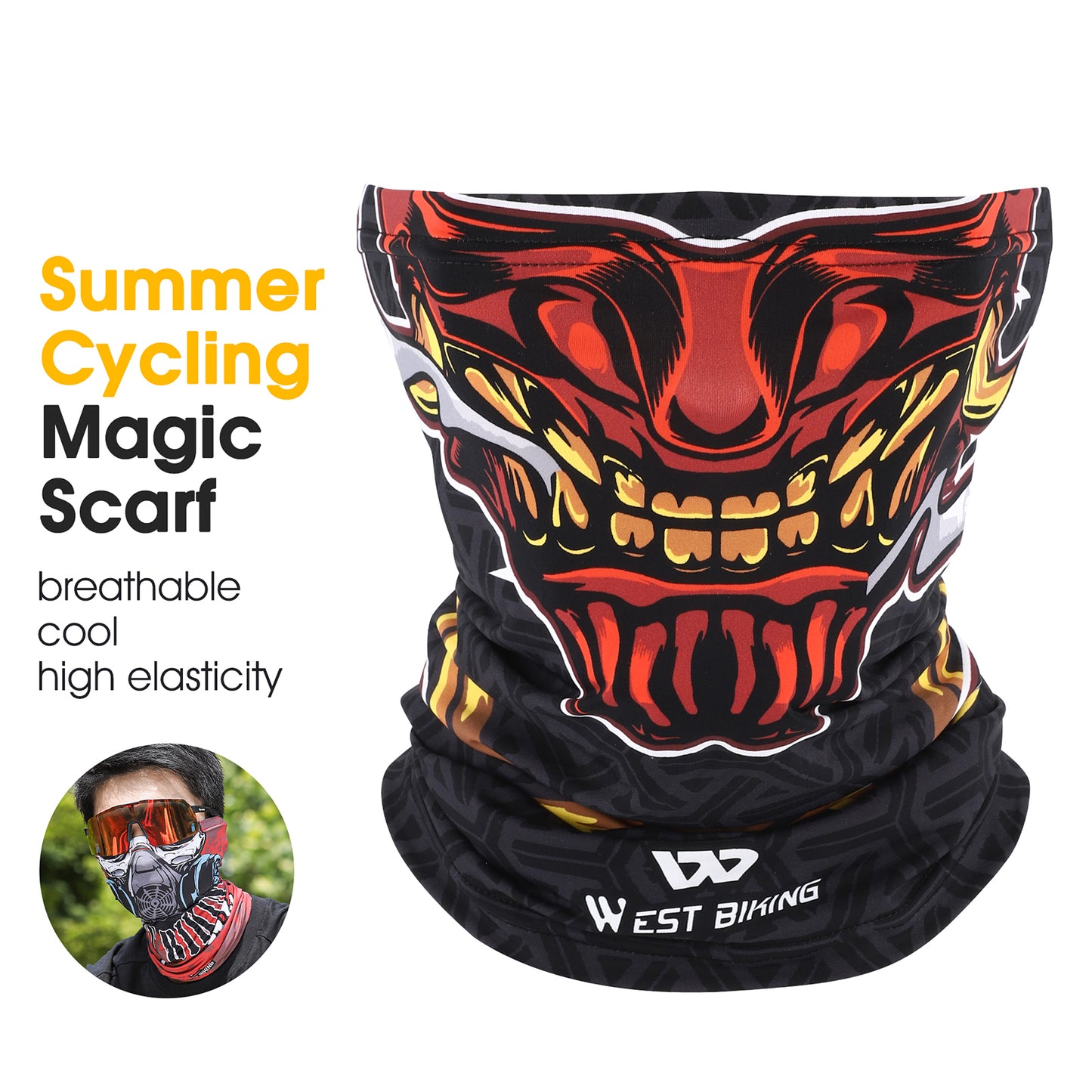 WEST BIKING YP0201393 Summer Sun-proof Magic Scarf Neck Gaiter Breathable Ice Silk Cycling Face Cover