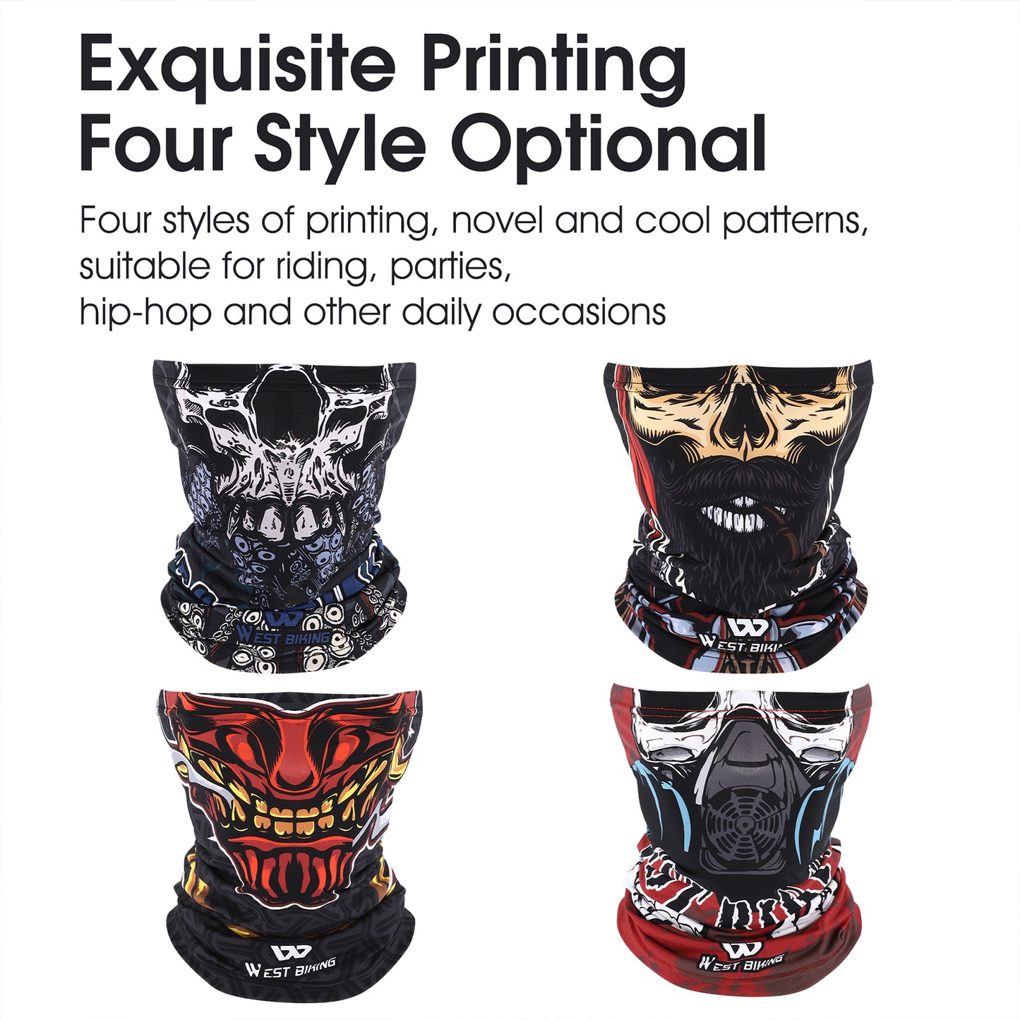 WEST BIKING YP0201393 Summer Sun-proof Magic Scarf Neck Gaiter Breathable Ice Silk Cycling Face Cover