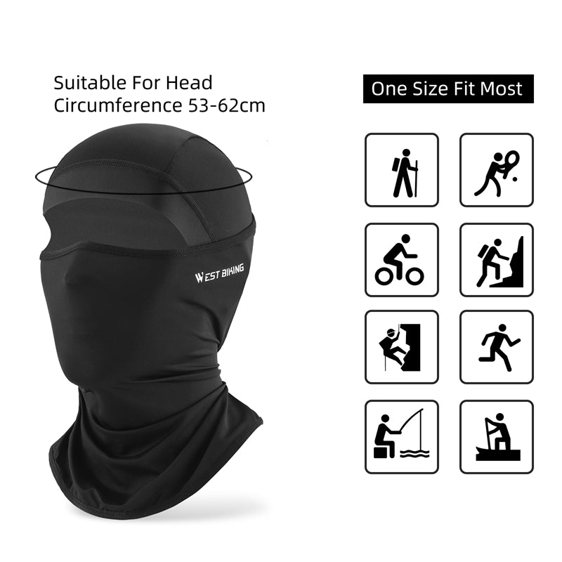 WEST BIKING YP0201403 UV Protection Cycling Head Scarf Headgear Comfortable Ice Silk Neck Gaiter Breathable Neck Cover