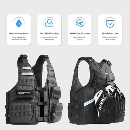 RHINOWALK M2012 Outdoor Sports Vest Multiple Pocket Water Storage System Breathable Fishing Vest for Cycling, Riding