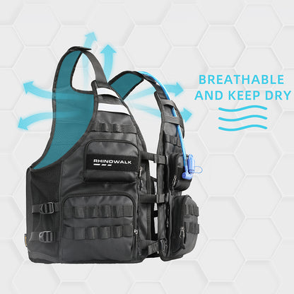 RHINOWALK M2012 Outdoor Sports Vest Multiple Pocket Water Storage System Breathable Fishing Vest for Cycling, Riding